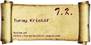 Turay Kristóf névjegykártya